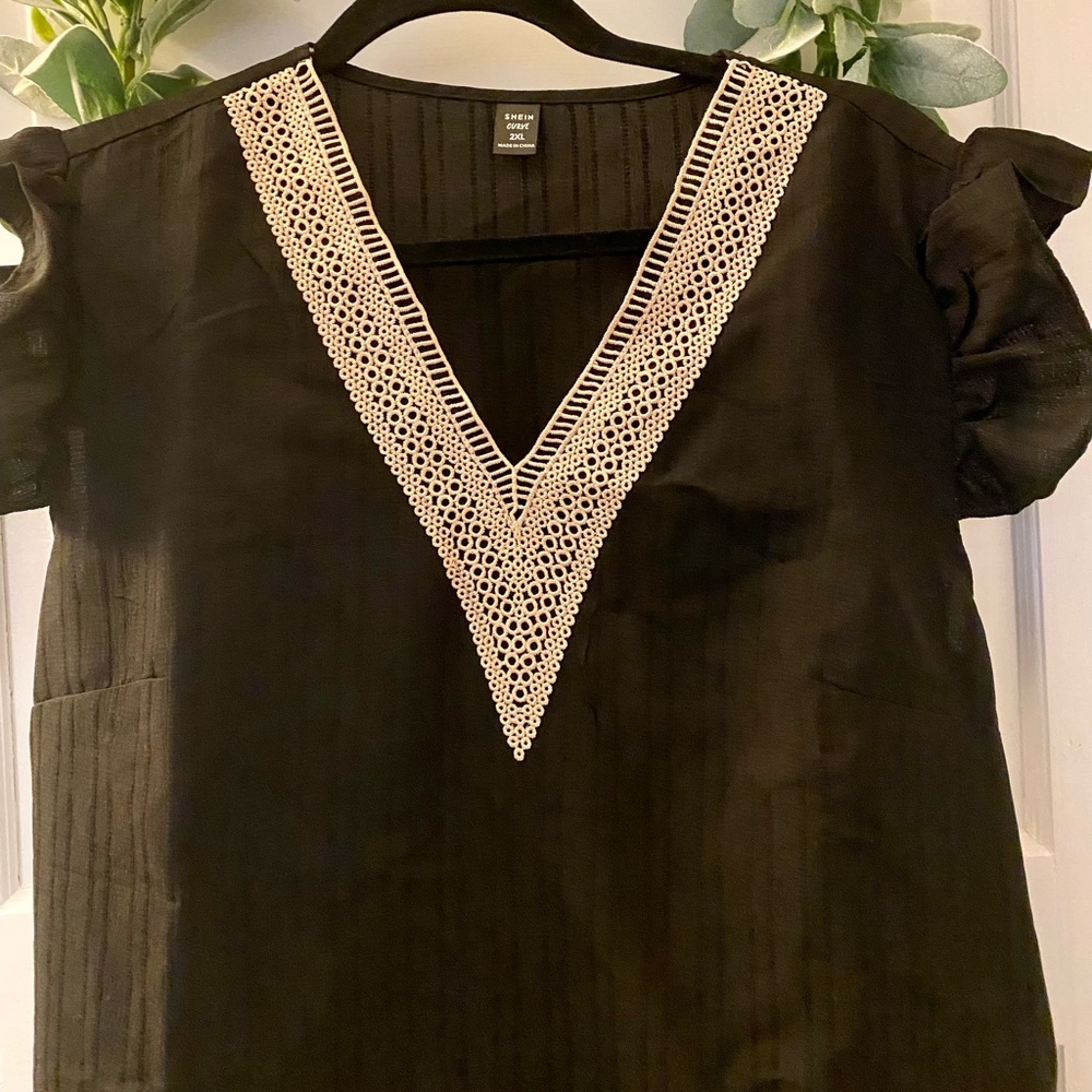 Plus Ruffle Trim Top - Picture 3 of 5